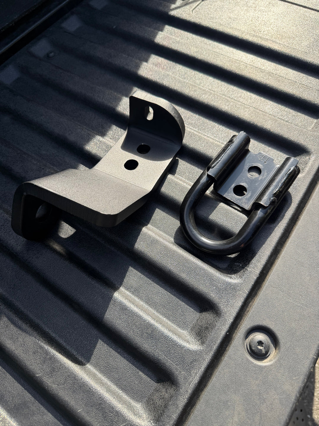 BPF steel recovery tow hook installed on a Toyota Tacoma front bumper