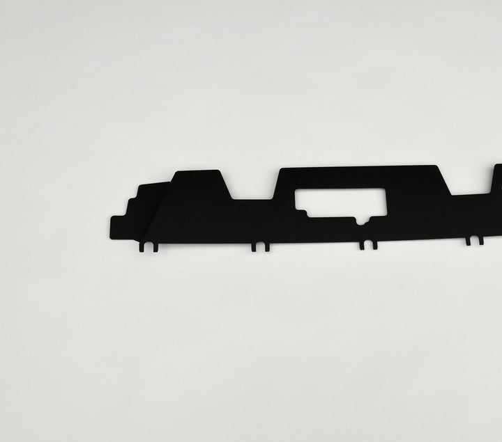 Black metal BPF 12-15 Toyota Tacoma Cooling Panel designed for OEM fitment, showing precise cutouts and mounting tabs against a neutral background.